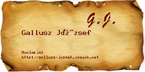 Gallusz József névjegykártya