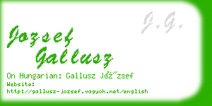 jozsef gallusz business card